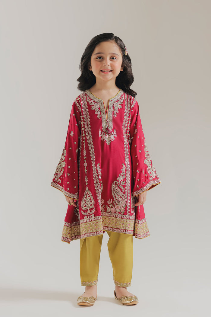 Wine Red Embroidered Suit