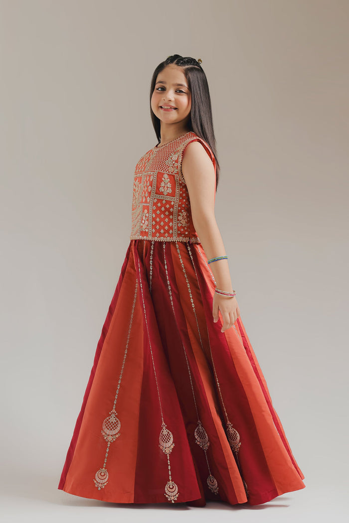 Tangerine Embroidered Suit