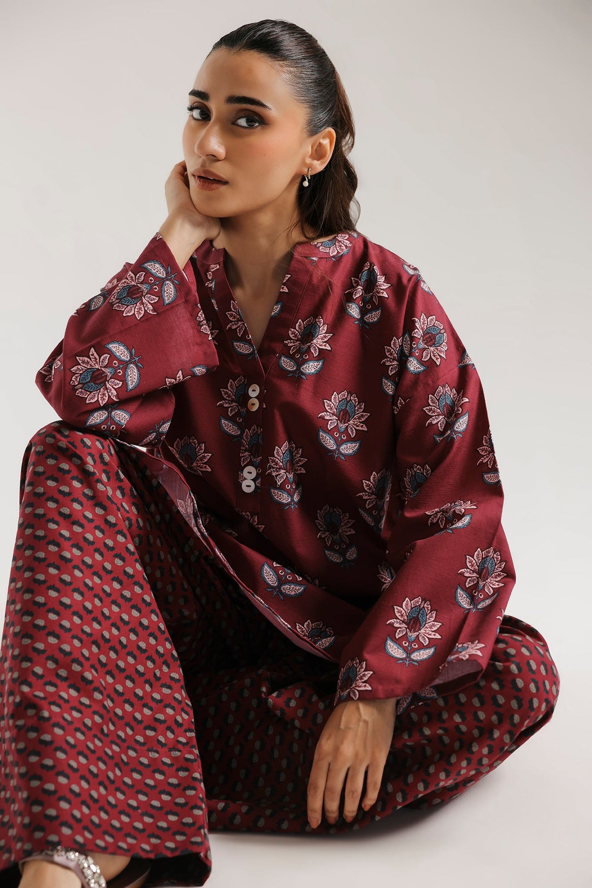 Embroidered 2 Piece Suit E9802