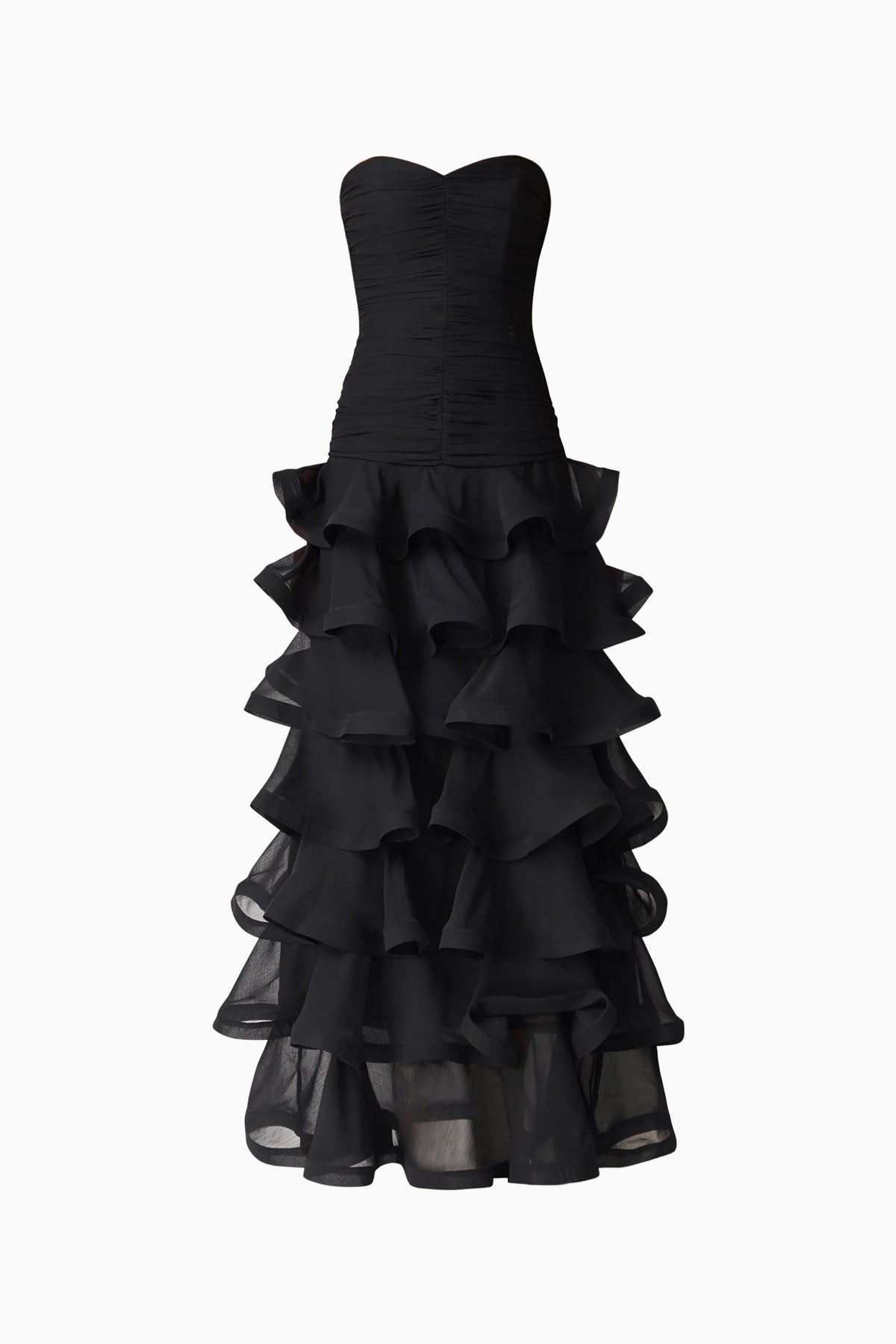 Evelin Tiered Gown in Black