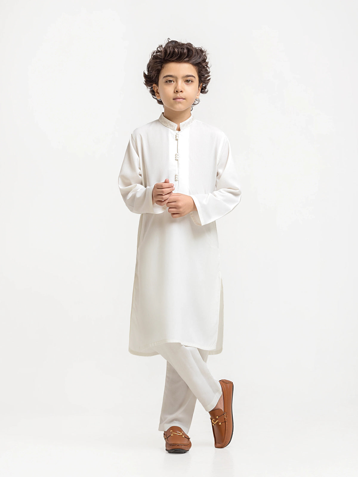 Embroidered Dobby Kurta Pajama - Ebtkp6-031