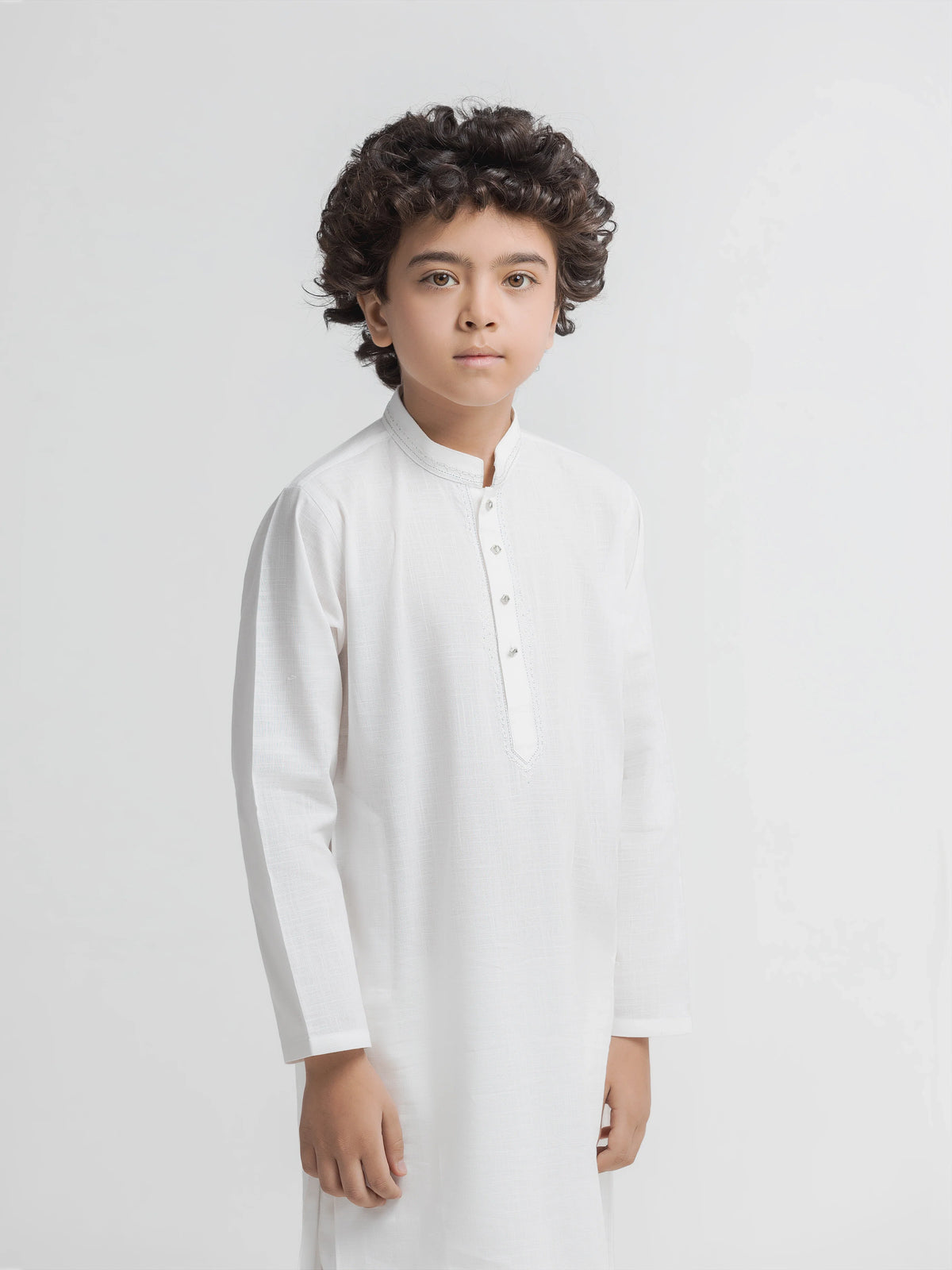 Embroidered Cotton Slub Kurta Pajama - Ebtkp6-034