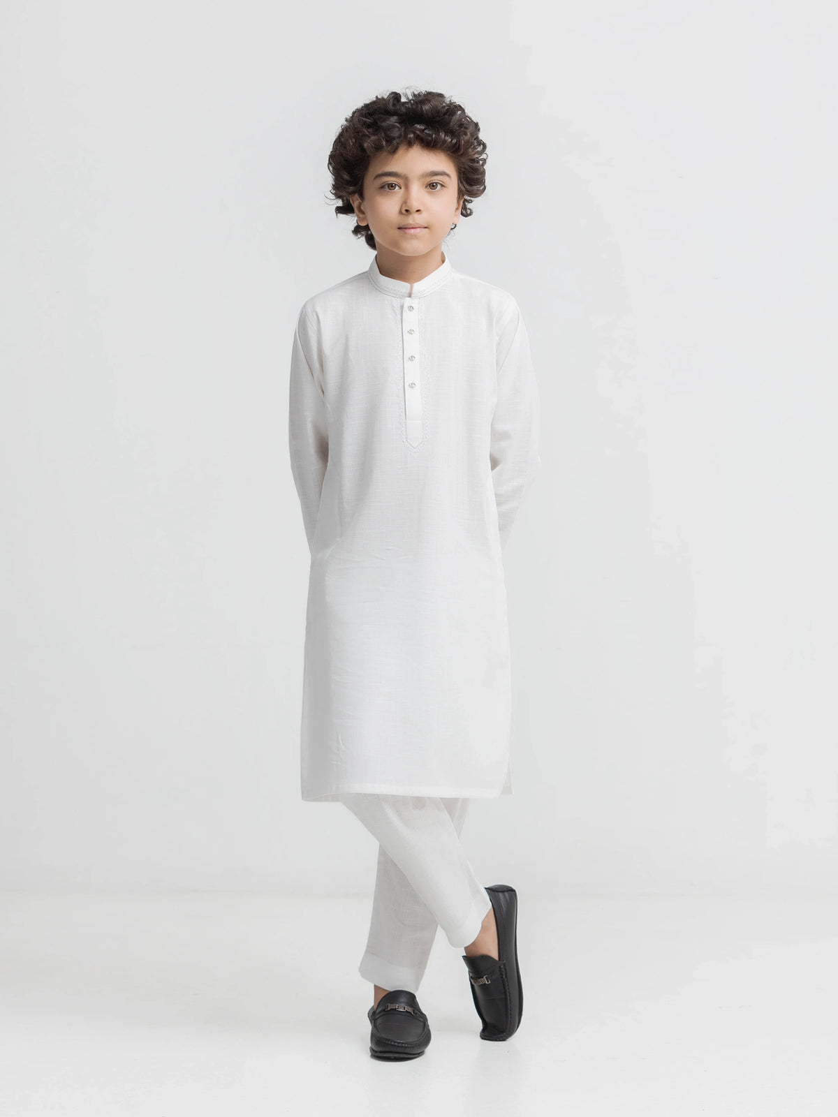 Embroidered Cotton Slub Kurta Pajama - Ebtkp6-034
