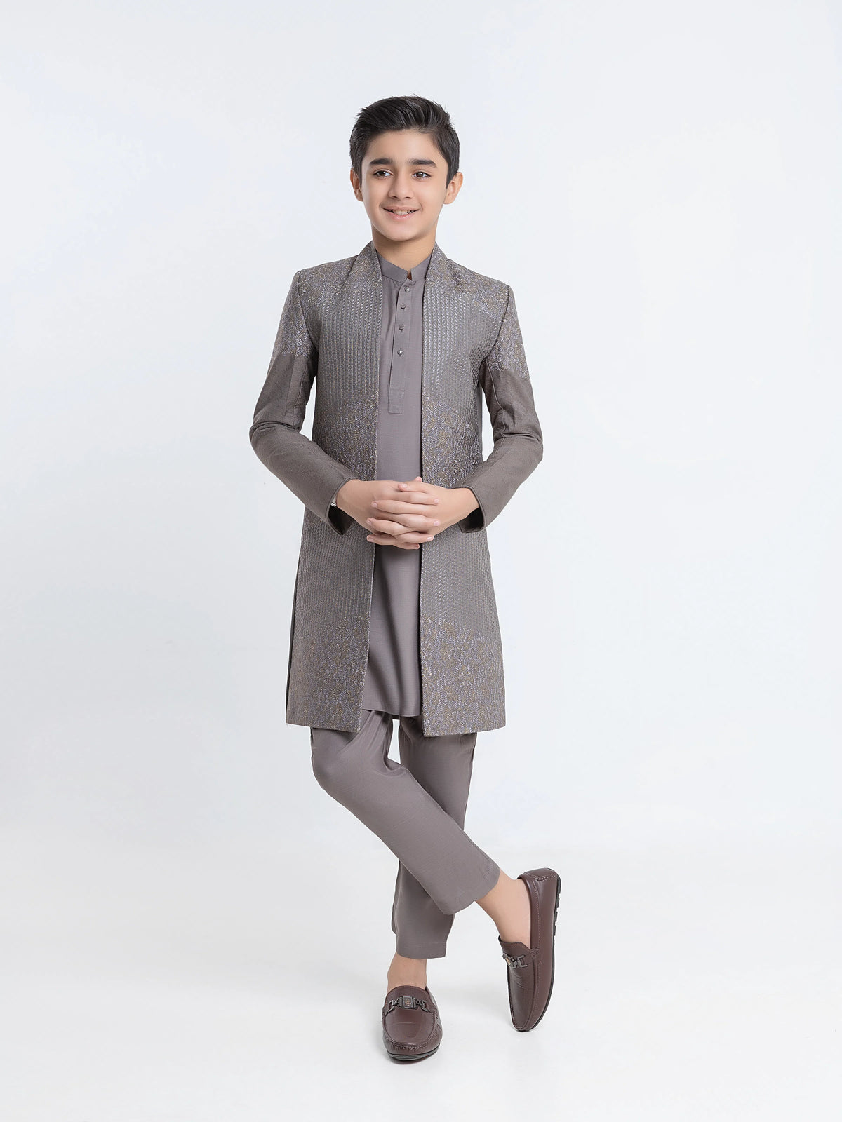 Embroidered Silk Sherwani - Ecbtss5-003