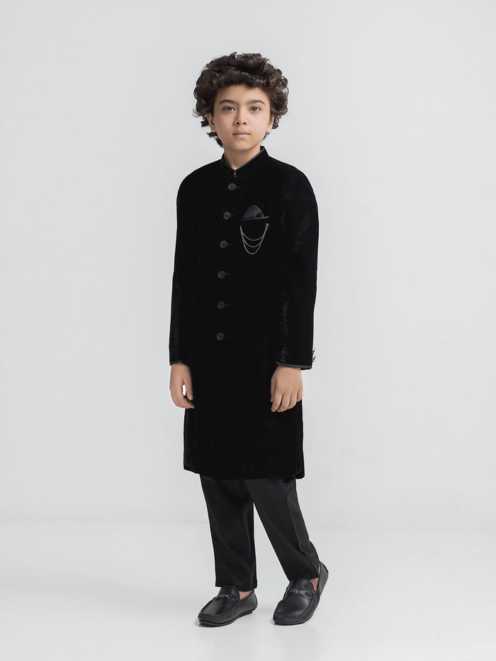 Black Sherwani Suit