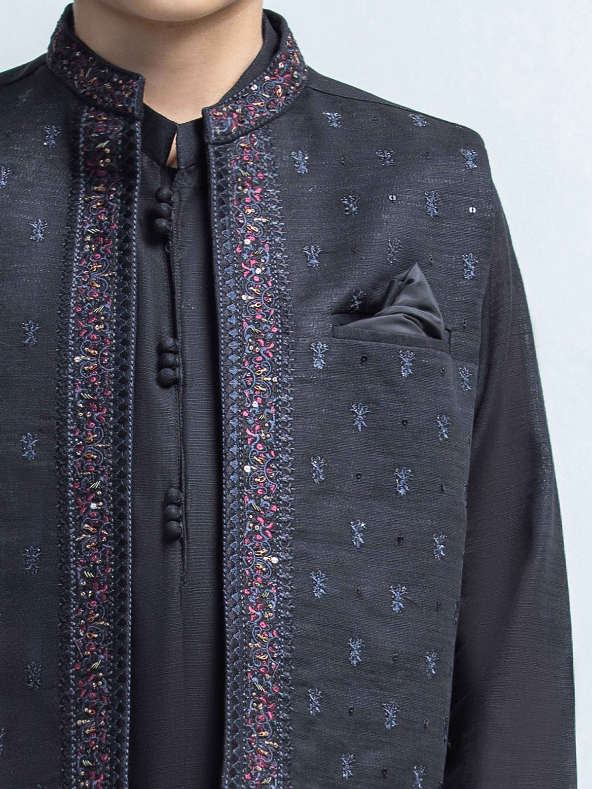 Embroidered Khaddar Waistcoat Suit - Ecbtwcs6-119