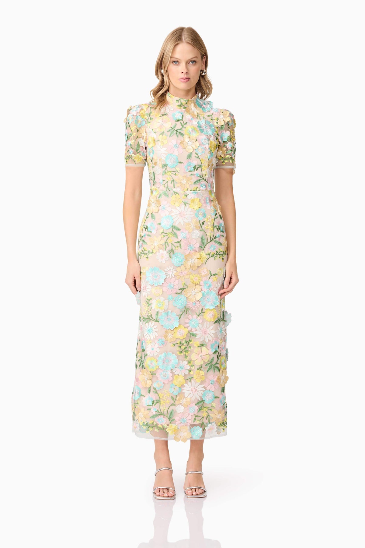 Oslo 3D Floral Midi Dress