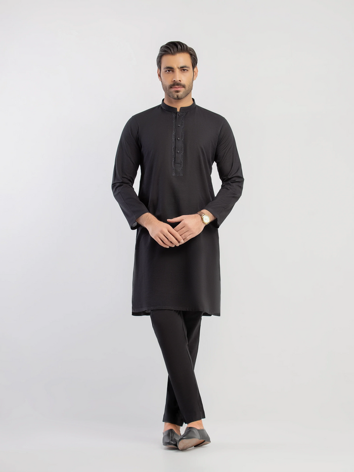 Embroidered Khaddar Kurta Pajama - Emtkpt5-090