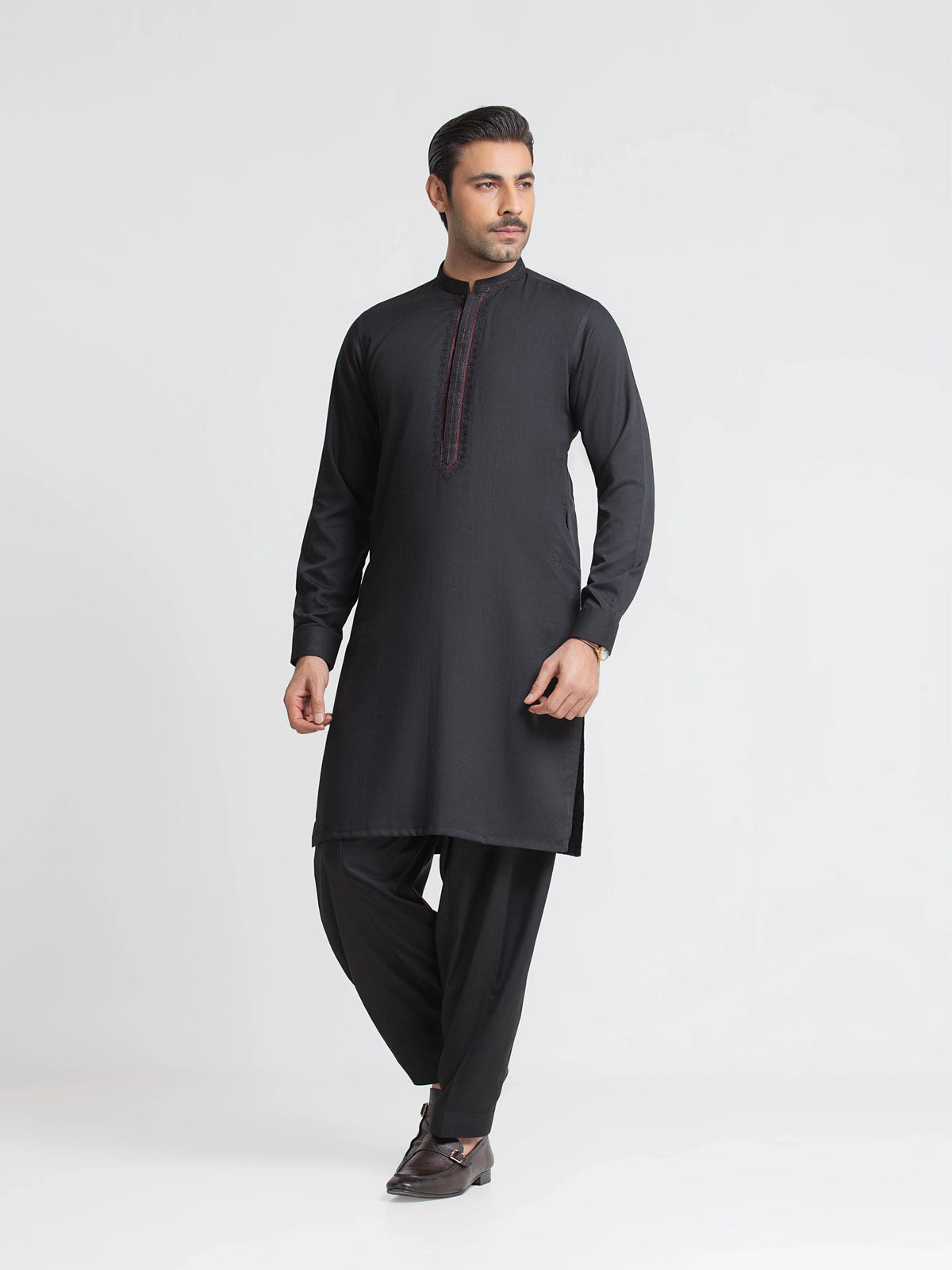 Embroidered Dobby Shalwar Kameez - Emtkst6-99648
