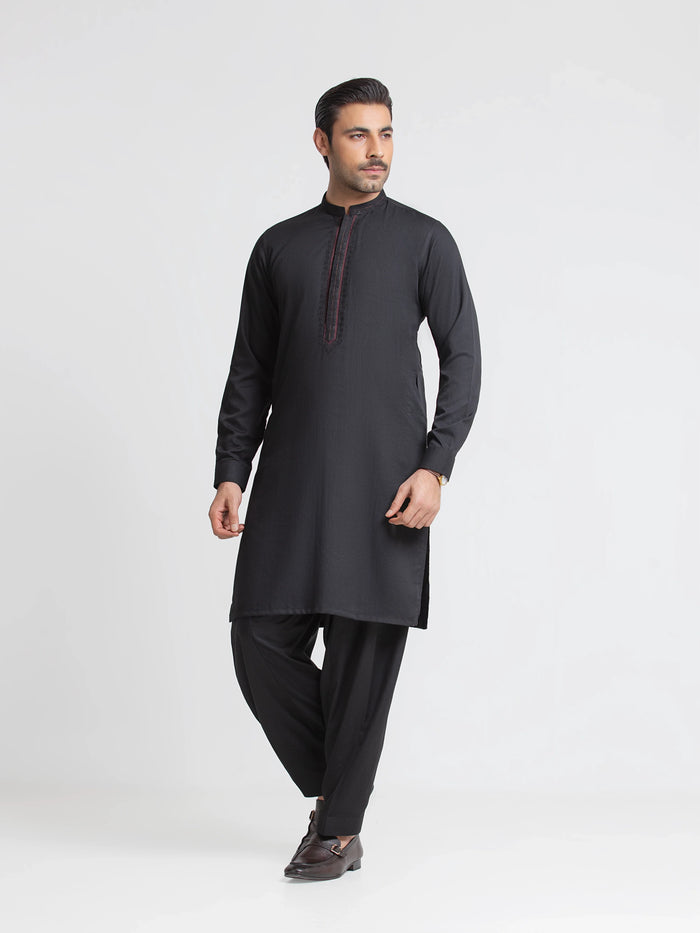 Embroidered Dobby Shalwar Kameez - Emtkst6-99648