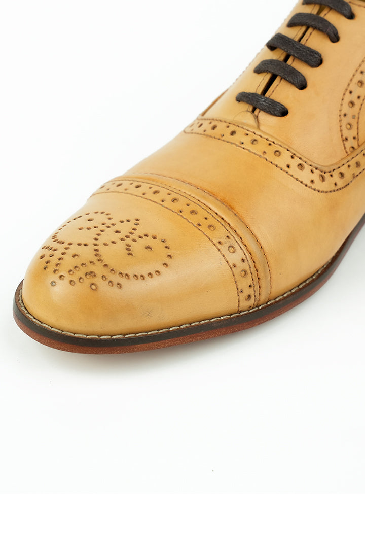 Mustard Cap Toe Oxford Shoes