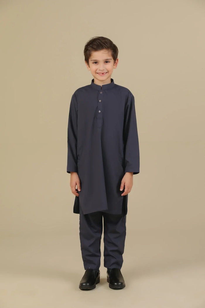 Purple Blended Kurta Trouser - Kids