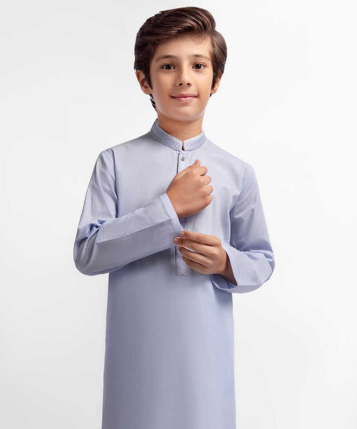 Light Purple Cotton Semi-Formal Kurta