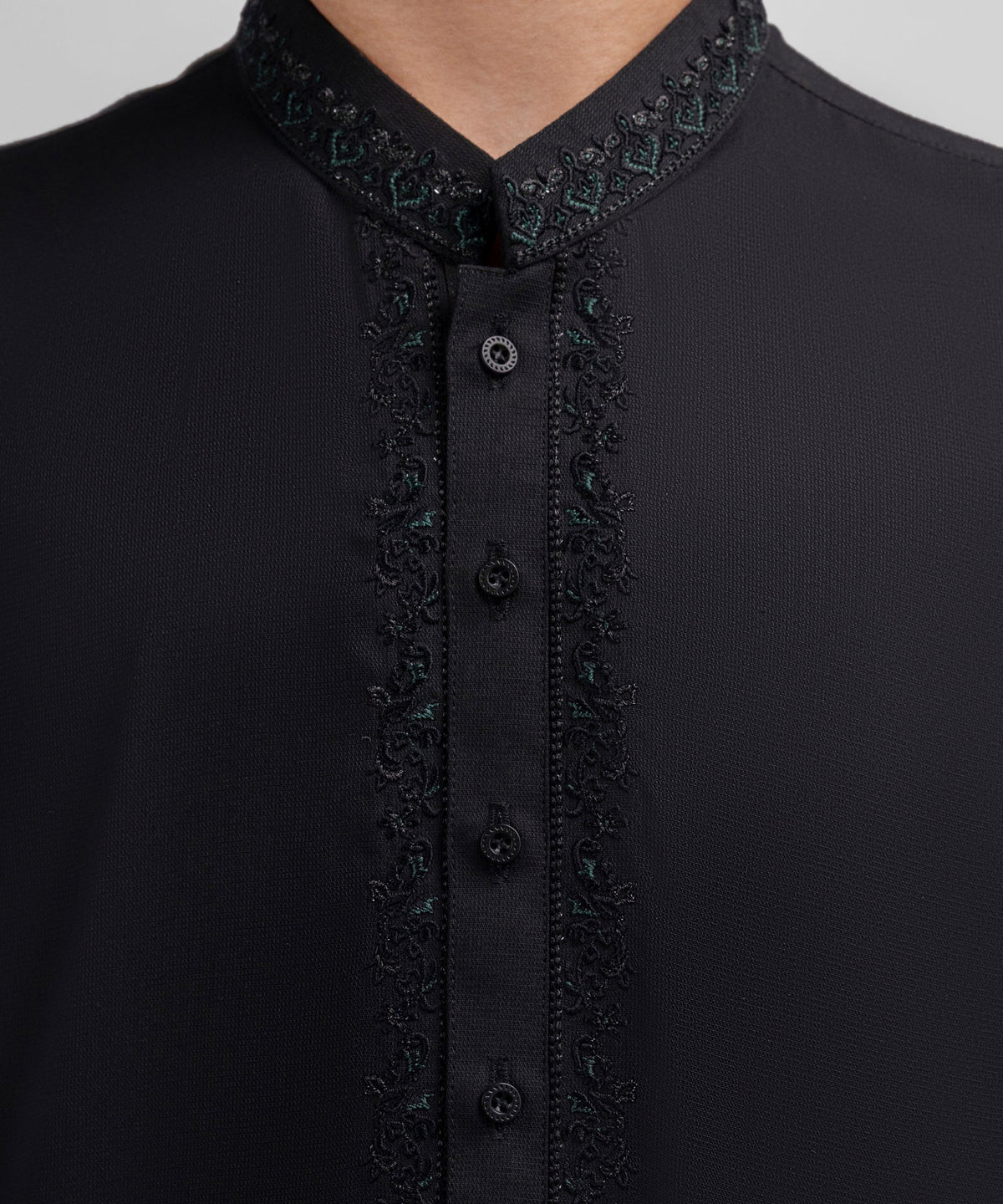 Black Semi-Formal Kameez Shalwar