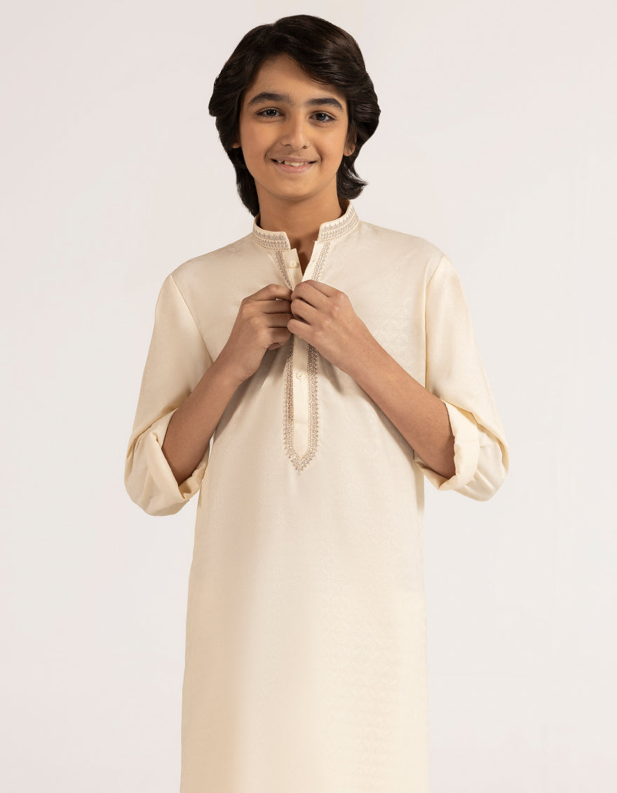 Cream Boys Formal Kurta