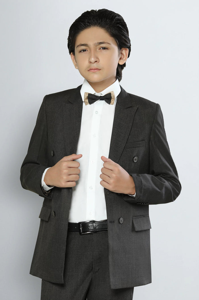 Brown Boys Double-Breasted Formal Suit