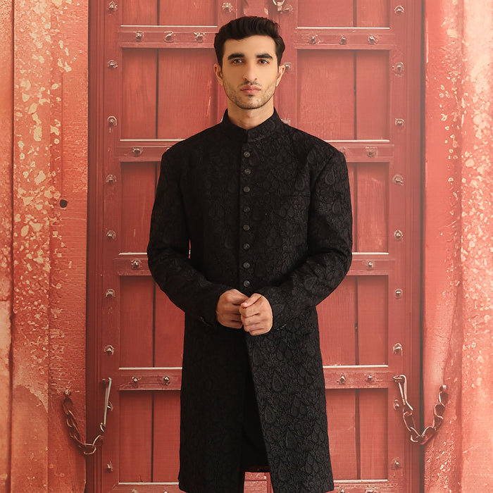 Premium Georgette Tap Shoe Embroidered Sherwani