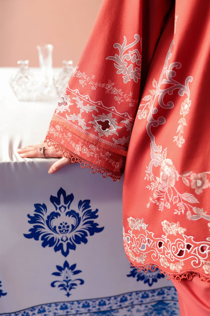 Russet Ember 3 Piece Satin Printed Suit
