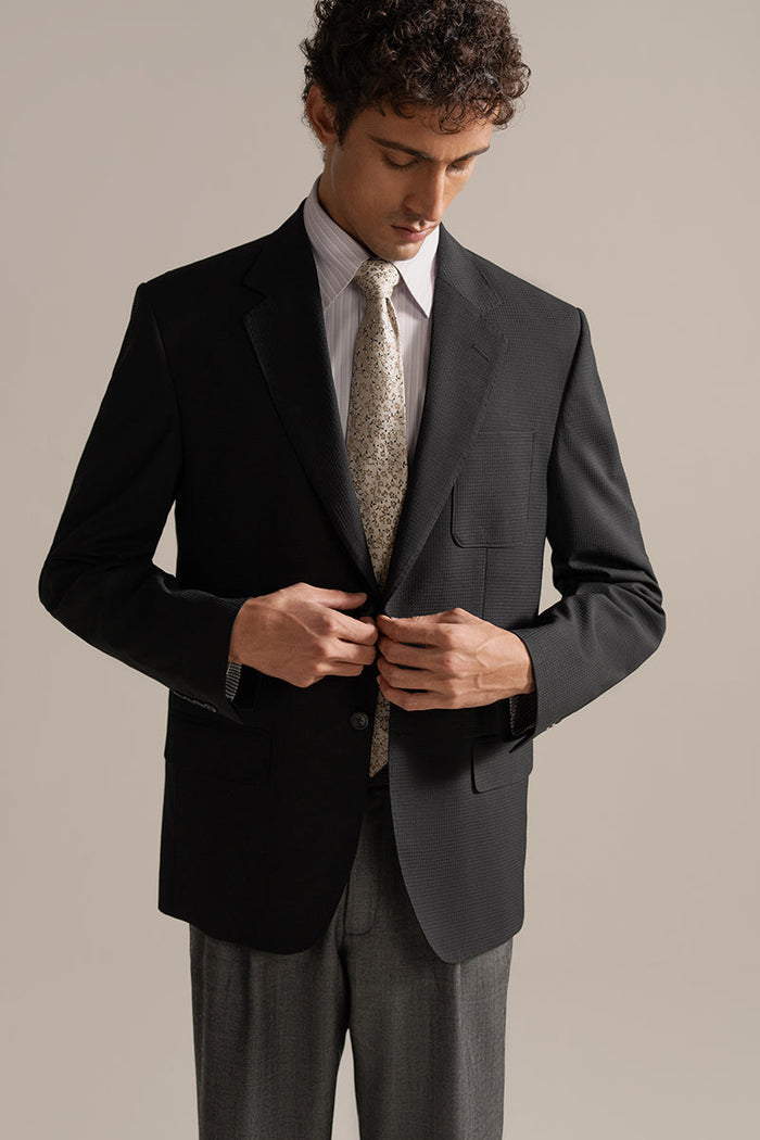 Textured Onyx Grey Blazer