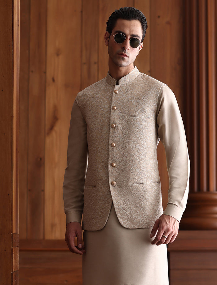 Ivory Embroidered Waistcoat
