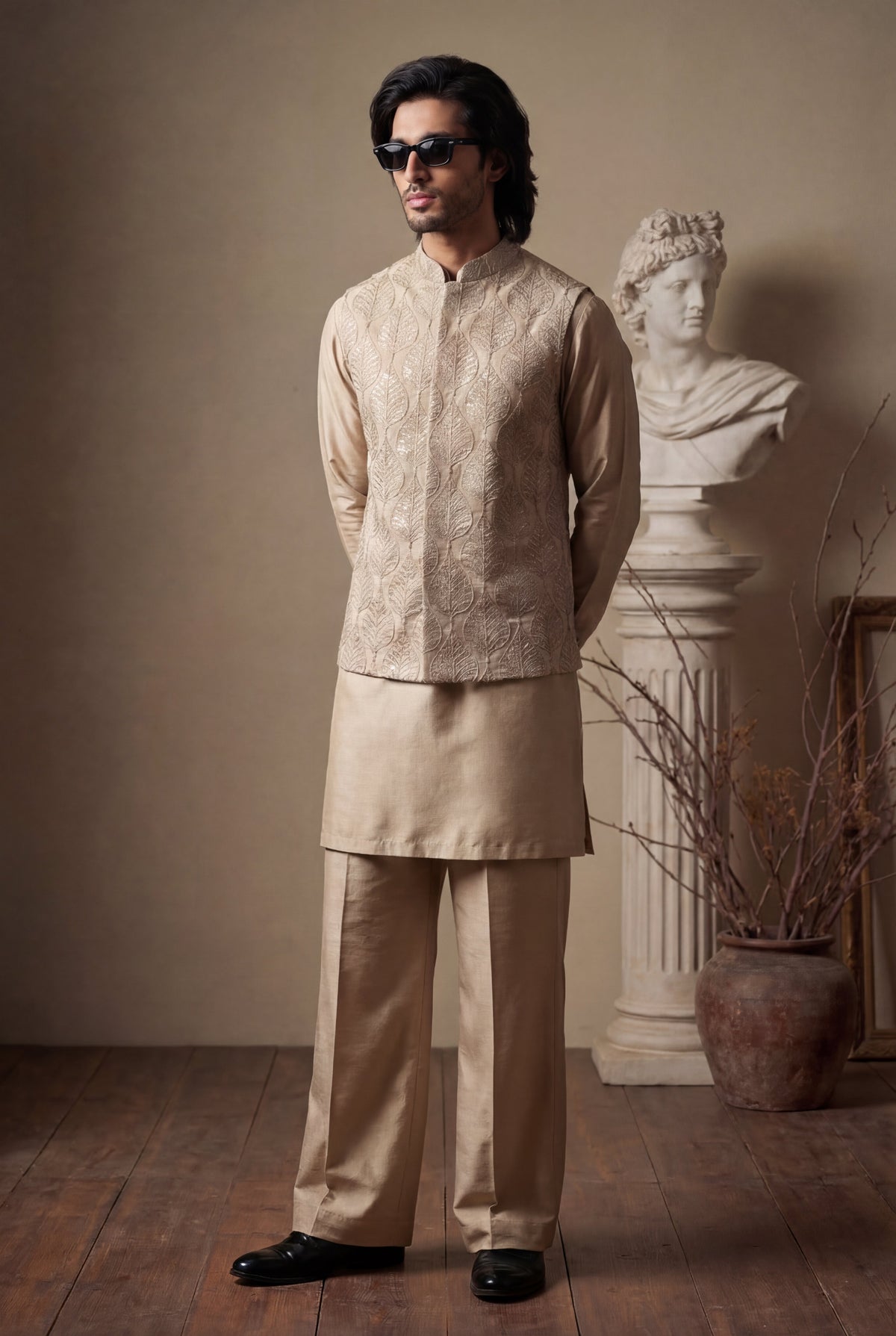 Champaign Sequence Embroidered Waistcoat