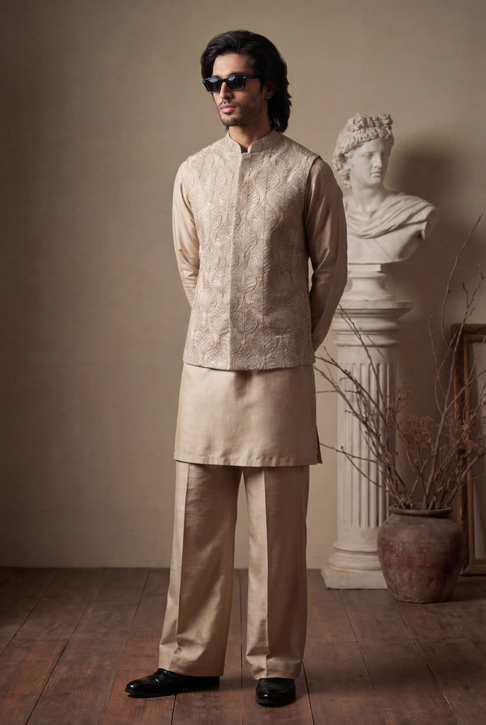 Champaign Sequence Embroidered Waistcoat