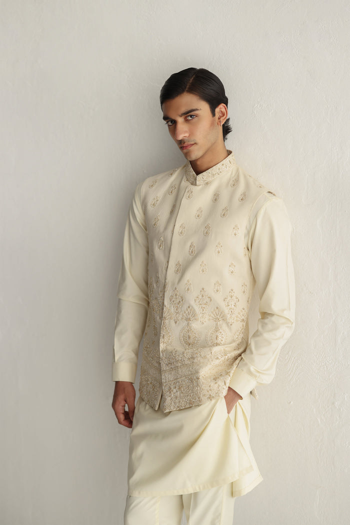 Ivory Daman Waist Coat