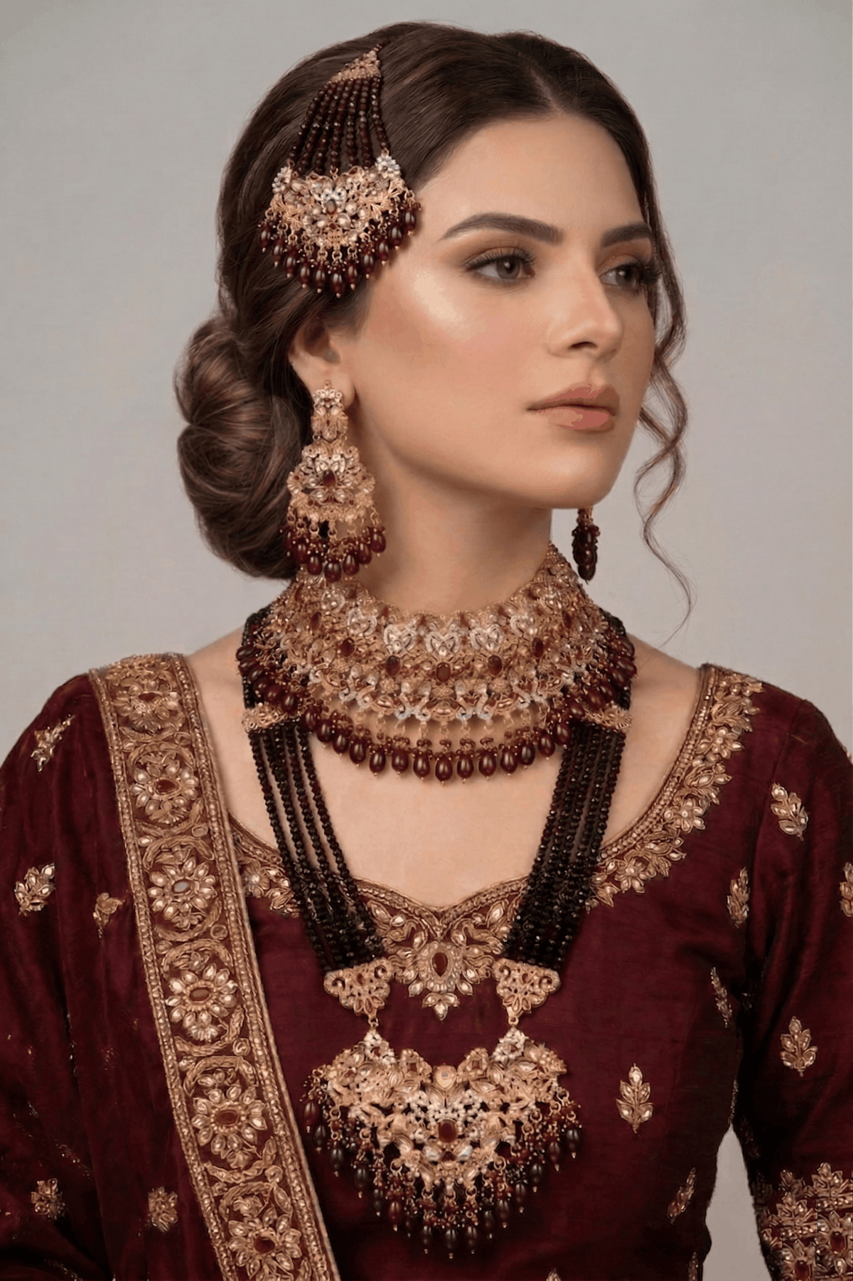 Imperial Grace Bridal Long Necklace & Choker Set