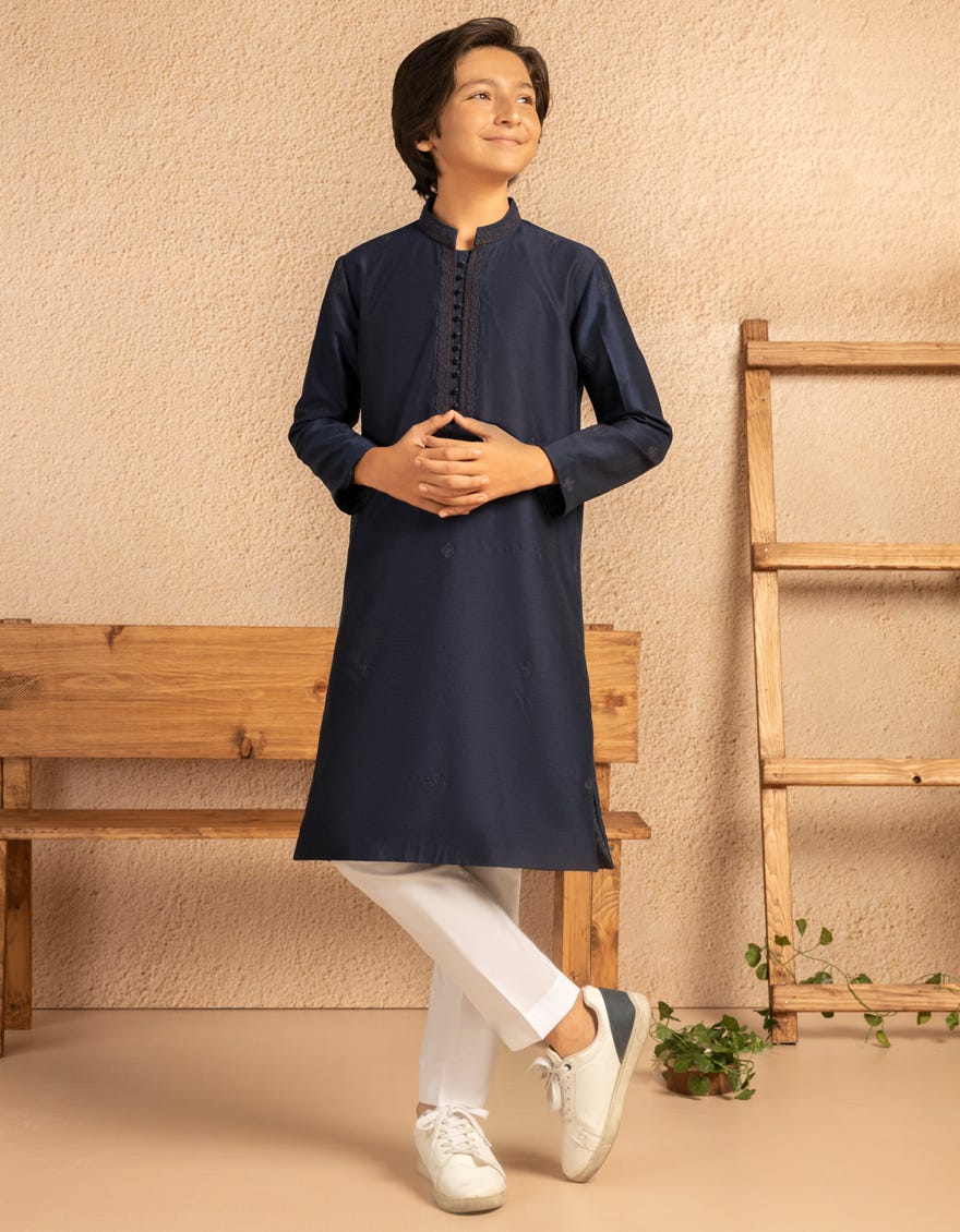 Navy Blue Boys Formal Kurta