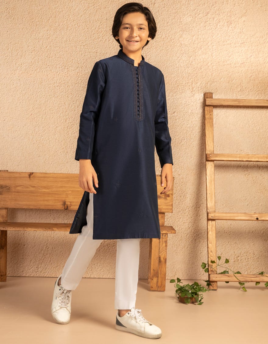 Navy Blue Boys Formal Kurta