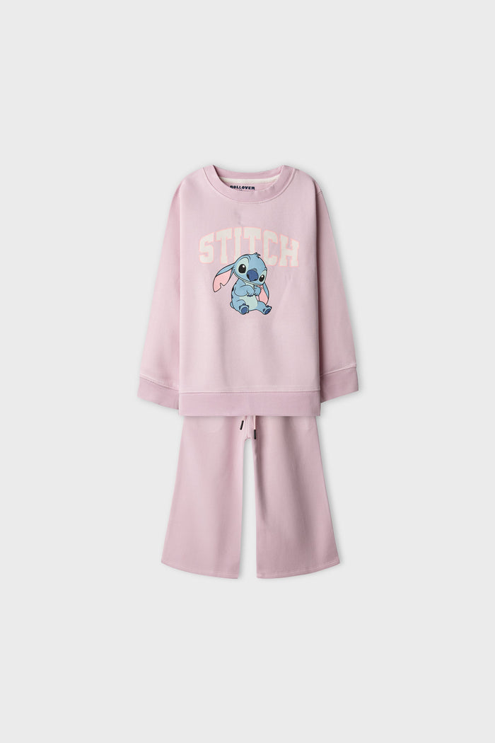 Girls Pink Stitch Fleece Co-ord Set