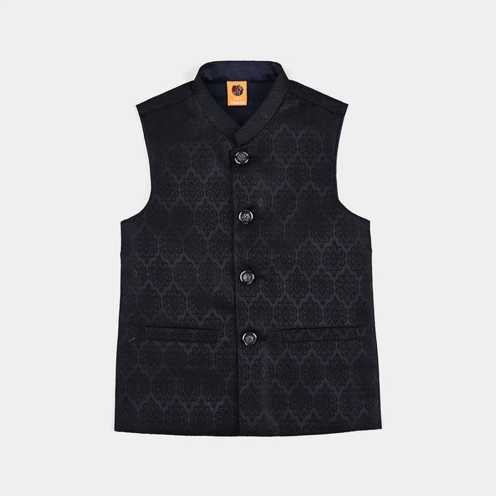 Boys Poly Viscose Waist Coat - Navy